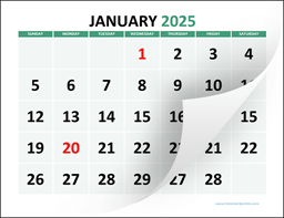 large printable 2025 calendar