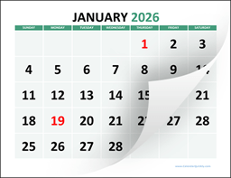 large printable 2026 calendar